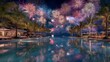 © Harunaka - 成功者の休日、プライベートプールから眺める花火