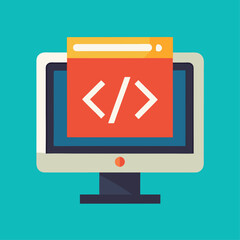 Fototapete - A computer monitor with the word 