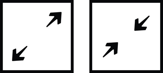 maximize and minimize line Arrows icon set. Full screen and exit screen. Full screen and exit screen
