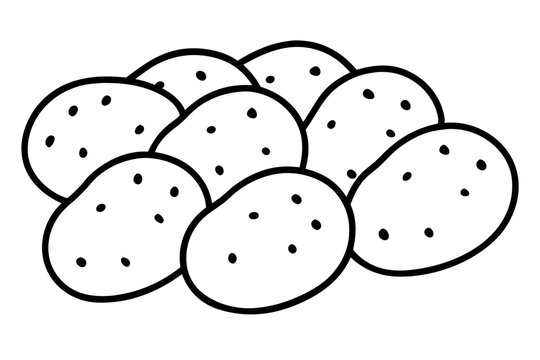 Potato-Themed Vector Icons - 6 Simple Line Art Designs
