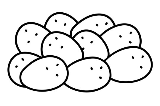Potato-Themed Vector Icons - 6 Simple Line Art Designs