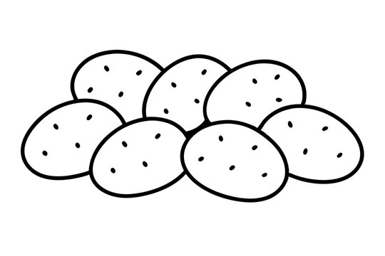Potato-Themed Vector Icons - 6 Simple Line Art Designs