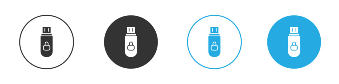 Pendrive security icon for web or mobile app. Simple flat designs
