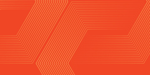 Poster - Abstract orange background with glowing geometric lines. Modern shiny yellow hexagon lines pattern.