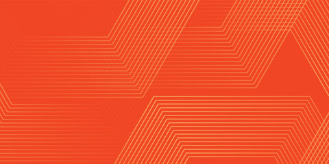 Poster - Abstract orange background with glowing geometric lines. Modern shiny yellow hexagon lines pattern.