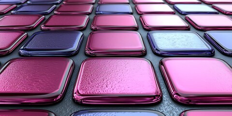 Poster - Colorful Glass Tiles with 3D Effect, Beautiful Background Design