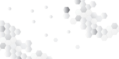 Poster - hexagon concept design abstract technology background vector. Hexagonal abstract metal background with light