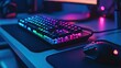 © Suphawan - RGB gaming keyboard and mouse glowing in the dark, set up on a sleek desk ready for intense gaming action