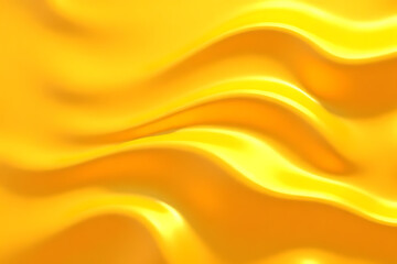 Aufkleber - Abstract yellow and orange flowing fabric with smooth curves and highlights creating a fluid and glossy texture