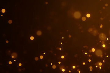 Aufkleber - Abstract background with golden bokeh lights floating against a dark brown gradient with blurred circular shapes