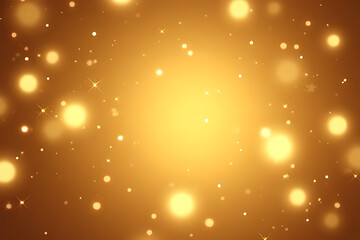 Aufkleber - golden background with glowing bokeh lights and sparkling stars creating a festive and celebratory a