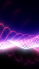 Aufkleber - Glowing waveforms of pink and white light curve across a dark background, creating a sense of motion and energy