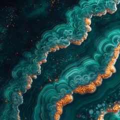 Fototapete - Ethereal Swirls of Colorful Abstract Design with Golden Highlights