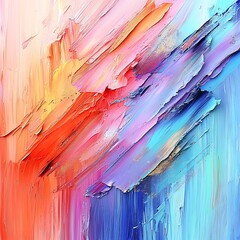 Poster - Abstract Colorful Brush Strokes Creating Dynamic Artwork Background
