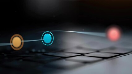 Poster - Colorful Abstract Circles Illuminating a Computer Keyboard in a Modern Digital Environment