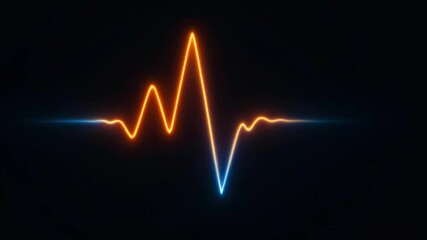 Poster - Abstract Visualization of a Colorful Heartbeat Pulse Wave on Black Background