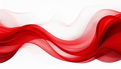 Fototapete - abstract red wave isolated on white background for modern design and flowing concepts