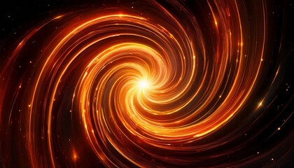 Fototapete - abstract swirling orange light energy cosmic art