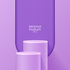 Wall Mural - Abstract minimal scene. Minimal podium with soft material base. Soft podium stages and product showcase platform with covers and golden in round and square shape. 