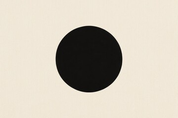 Leinwandbilder - Black circle against a creamy white background creates a simple yet striking graphic element for design applications.
