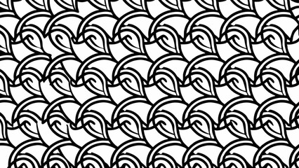 Aufkleber - Abstract black and white repeating pattern with organic curved shapes