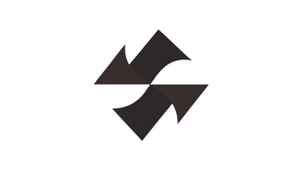 Poster - Abstract geometric design with dark brown and white elements
