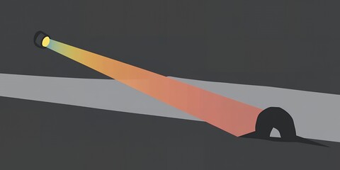 Poster - Abstract tunnel illustration with light beam emanating from a portal showcasing vibrant gradient colors and geometric shapes ideal for website backgrounds or design projects