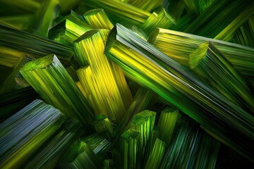 Poster - Stunning close-up of vibrant green crystal formations showcasing intricate textures and colors in a natural setting