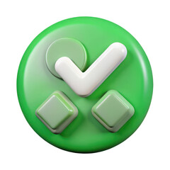 Poster - Check mark icon vector illustration for success approval and validation sign symbol design element 3d