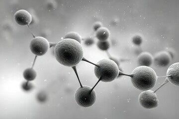 Poster - Detailed view of molecular structure showcasing interconnected particles in a scientific context