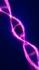 Poster - A vibrant loop of pink energy arcs across a deep blue background, forming a glowing symmetrical twist