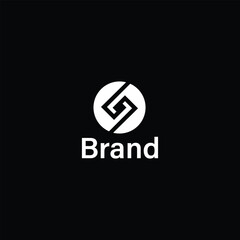 Poster - Geometric Circular Letter S or G Optical Monogram with black background. 