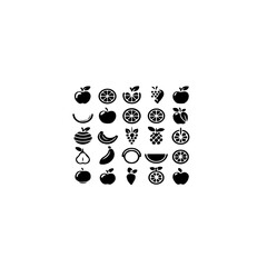 Aufkleber - Black and white icon set featuring various 3D symbols and patterns in a simple vector design