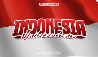 Leinwandbilder - Editable 3d text style effect - Indonesia Independence Day text effect Template