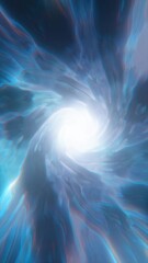 Poster - Radiant swirling vortex of light and color spirals outward in an abstract luminous tunnel