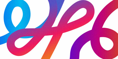 Fototapete - Colorful Rainbow Abstract Gradient Shapes Set. Vector Graphic Pattern with Wavy Lines in Bright Colors. Fluid Wave Elements of Colorful Squiggly Designs