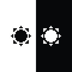 Poster - pixel sun icon vector pixel element for game