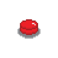 Poster - pixel art  red button start vector game 8 bit icon vector 