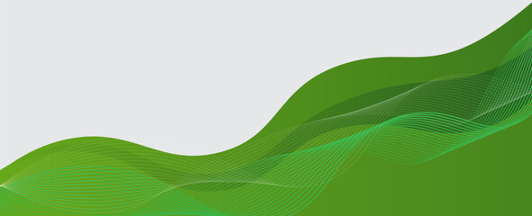 Poster - Vector green line background curve element with white space for text and message design, overlapping layers, vector