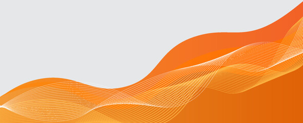 Poster - Vector orange line background curve element with white space for text and message design, overlapping layers, vector