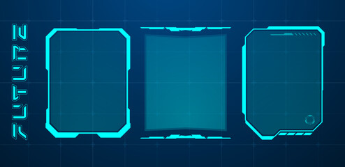 Leinwandbilder - Futuristic touch screen or user interface blue. Vector editable
