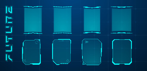 Leinwandbilder - Futuristic touch screen or user interface blue. Vector editable