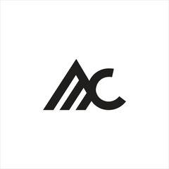 Leinwandbilder - Letter MC logo design simple vector and lowercase M.