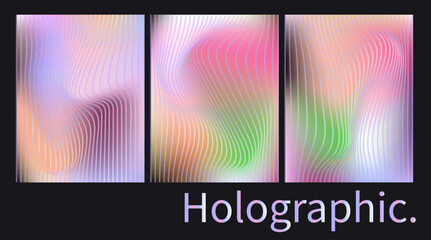 Poster - Vector illustration features a minimalist abstract design with wavy, flowing lines creating a 3D effect. The style is modern, futuristic and geometric. Purple, pink, and white smooth, curved shapes.