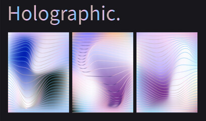 Poster - Vector illustration features a minimalist abstract design with wavy, flowing lines creating a 3D effect. The style is modern, futuristic and geometric. Purple, pink, and white smooth, curved shapes.