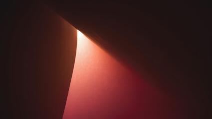 Poster - A dark space with a bright light shining through a narrow opening creating a dramatic effect and contrast