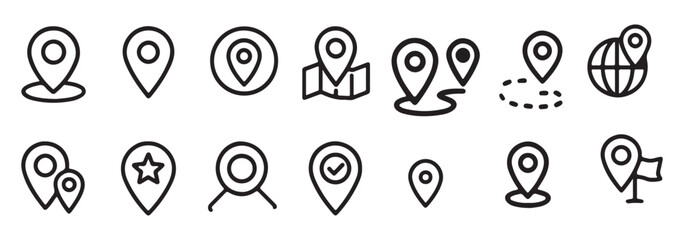 Poster - Route Optimization line icon, Route icon between two points with dotted path and location pin. Route location icon
