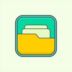Fototapete - Folder icon. icon related to design elements. suitable for web site, app, user interfaces,element, printable etc. flat icon style. simple vector design editable