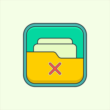 Delete Folder icon. icon related to design elements. suitable for web site, app, user interfaces,element, printable etc. flat icon style. simple vector design editable