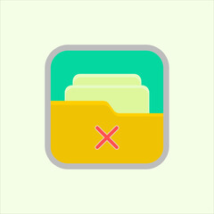 Fototapete - Delete Folder icon. icon related to design elements. suitable for web site, app, user interfaces,element, printable etc. flat icon style. simple vector design editable